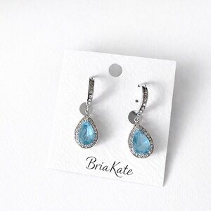 Bria Kate- Blue and Silver Pavé Teardrop Earrings
